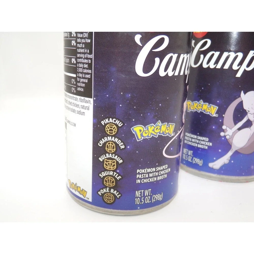 Campbells Limited Edition Pokemon Soup Can ~ MEWTWO~ MEW pair